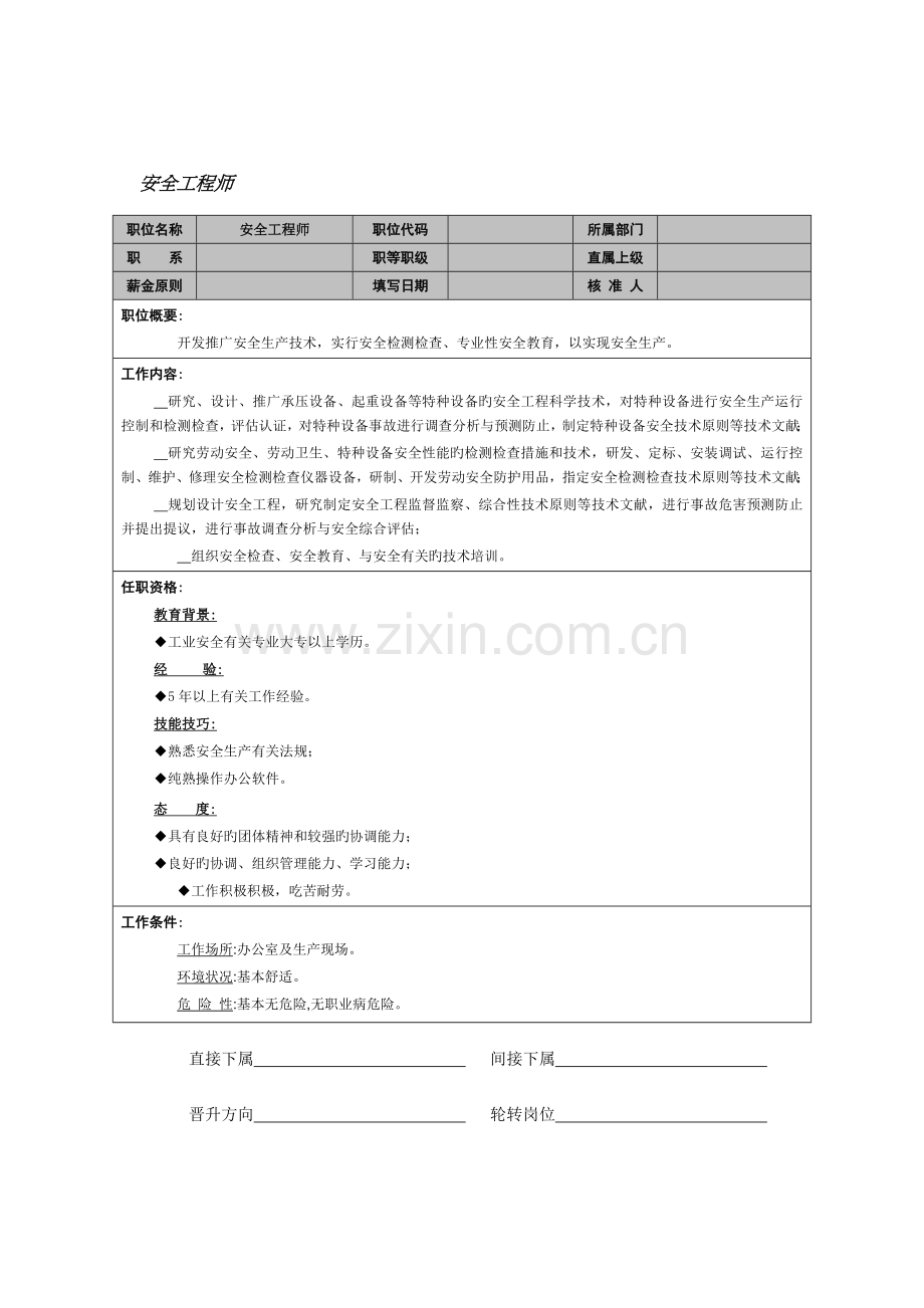 2023年岗位职责安全工程师.doc_第1页