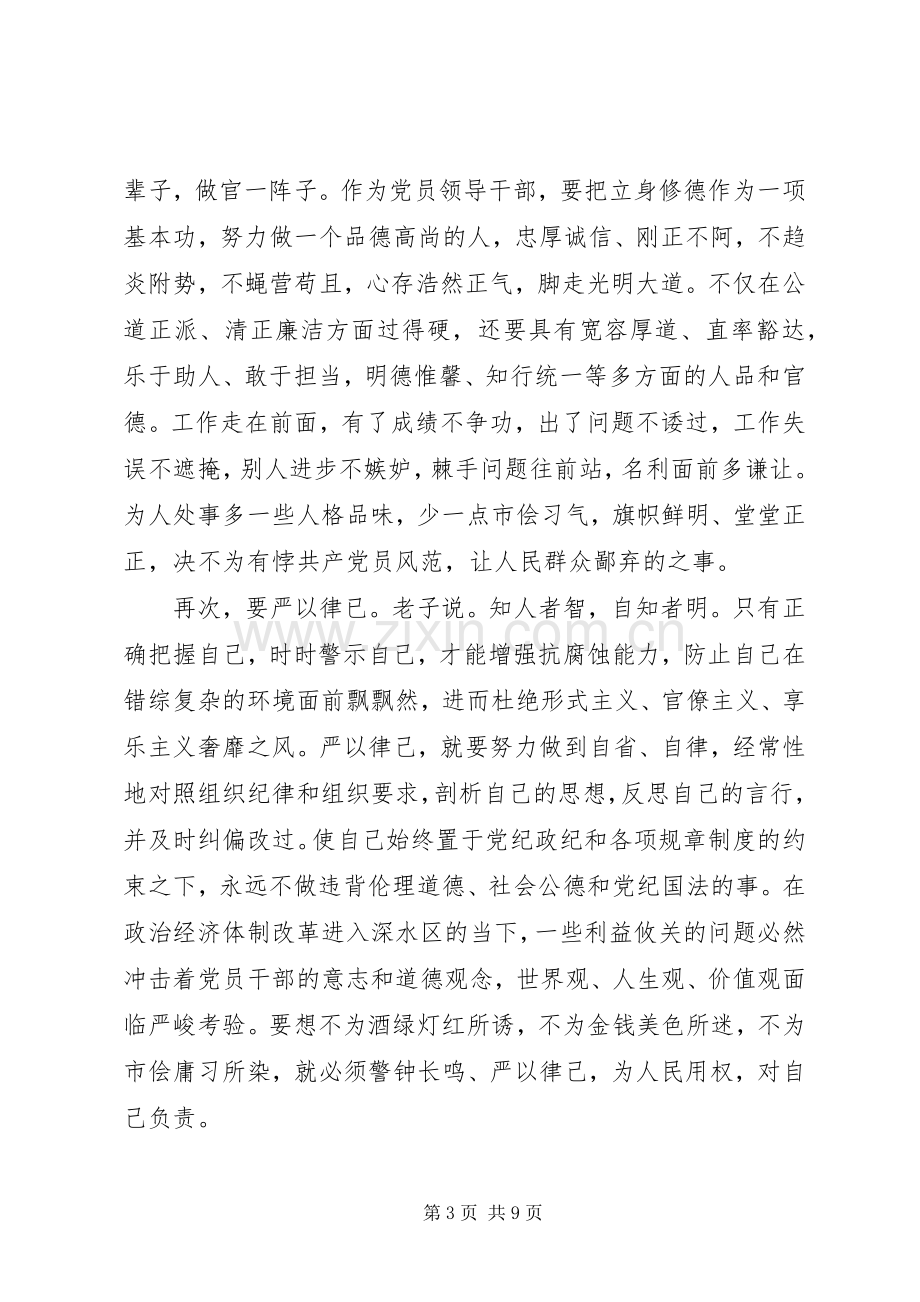 党员领导干部的三严三实发言材料提纲.docx_第3页