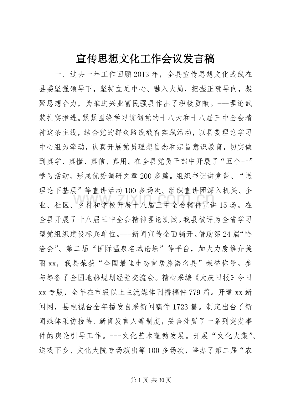 宣传思想文化工作会议发言.docx_第1页