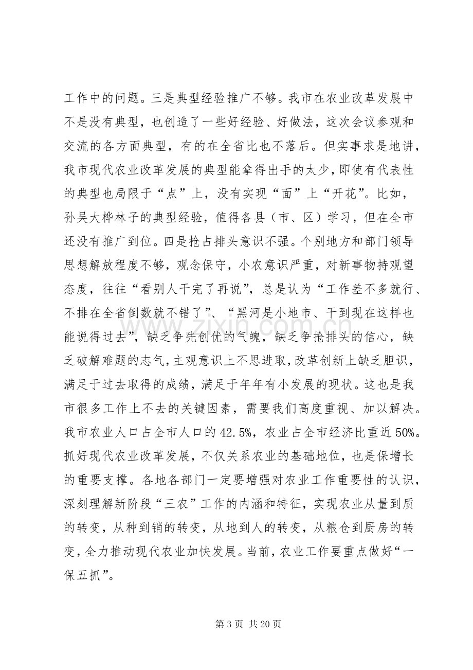 市领导在全市现代农业改革和发展工作会议上的讲话.docx_第3页