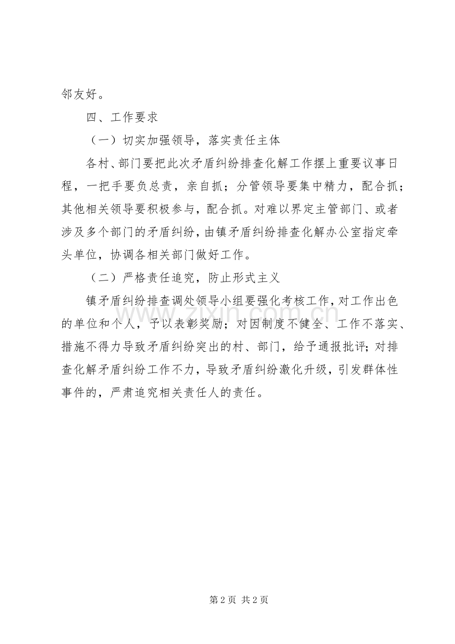 龙潭河镇春耕、清明期间矛盾纠纷排查工作实施方案 .docx_第2页