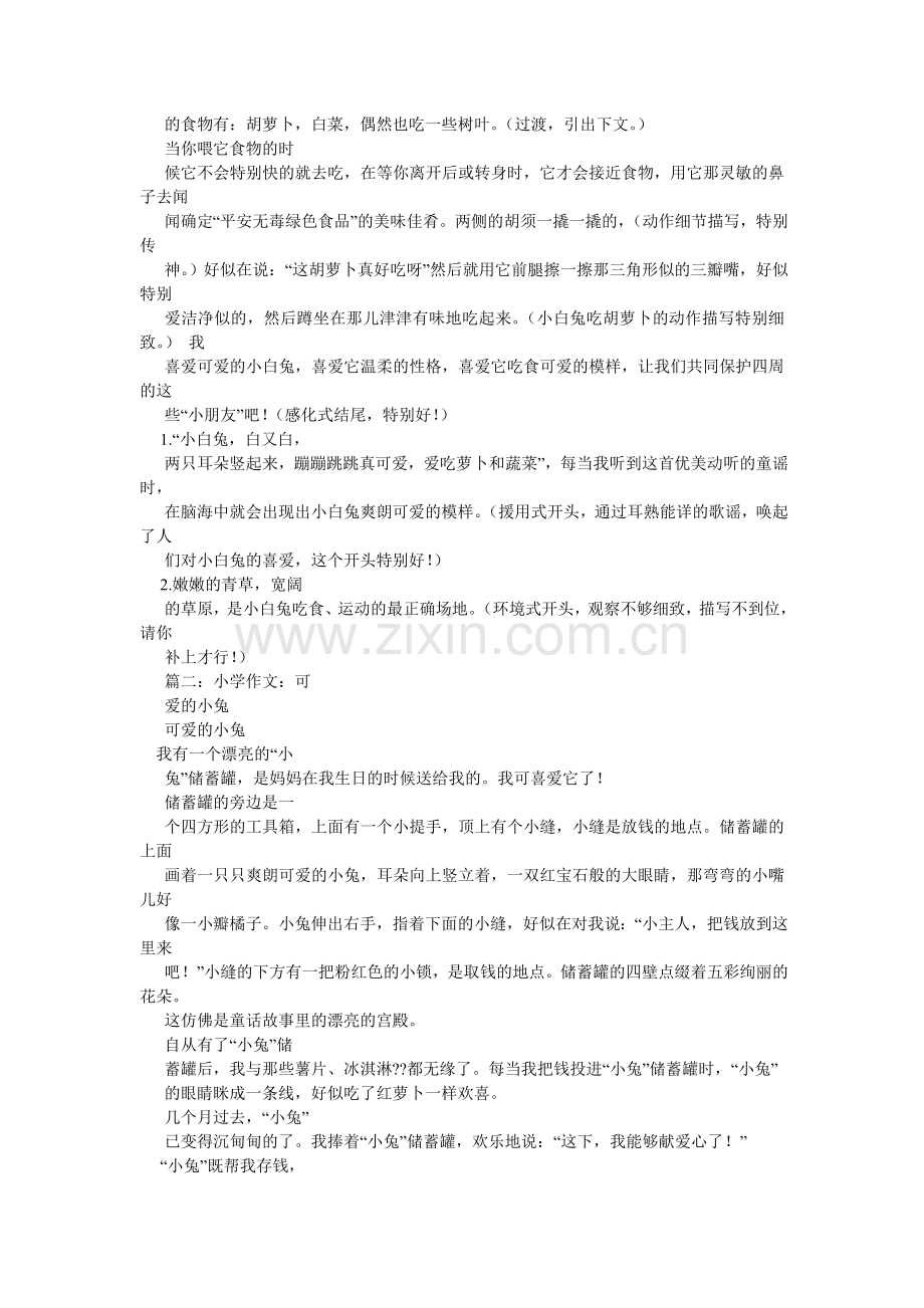 可爱的小兔子作文.doc_第2页