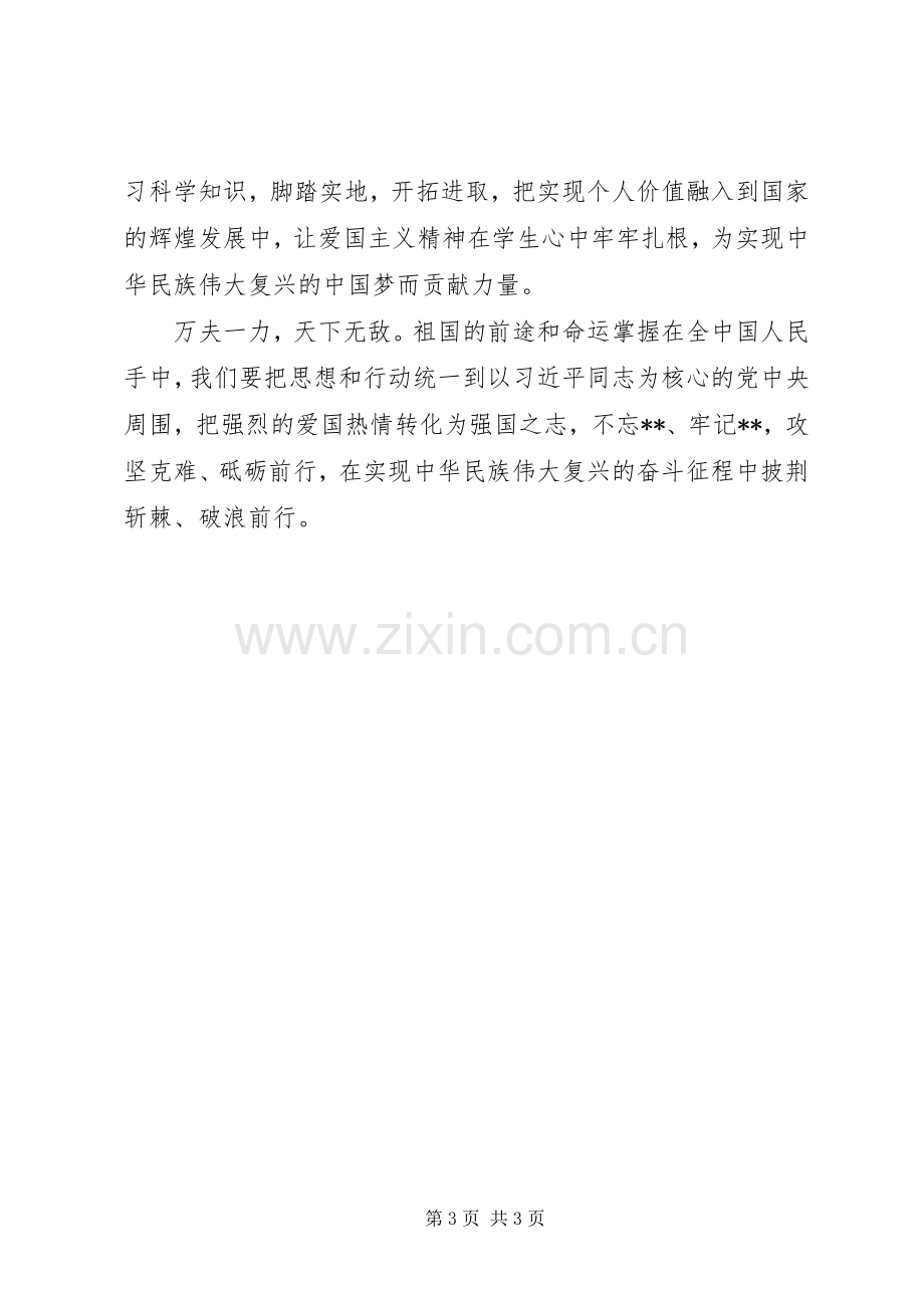 学习新时代爱国主义教育实施纲要专题研讨发言稿—传承爱国之情常立报国之志.docx_第3页