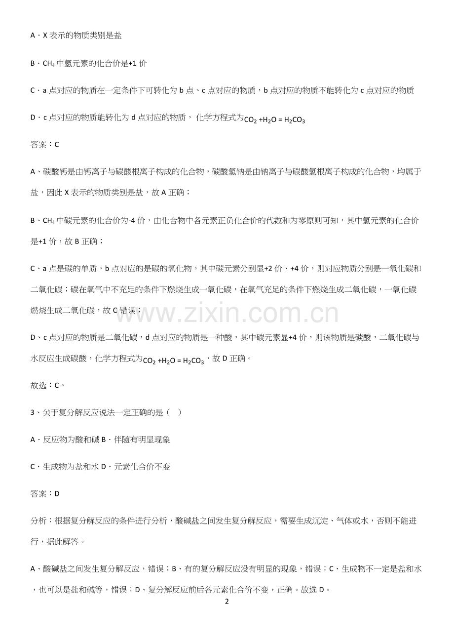 人教版2023初中化学九年级化学下册第十一单元盐化肥基础知识手册.docx_第2页