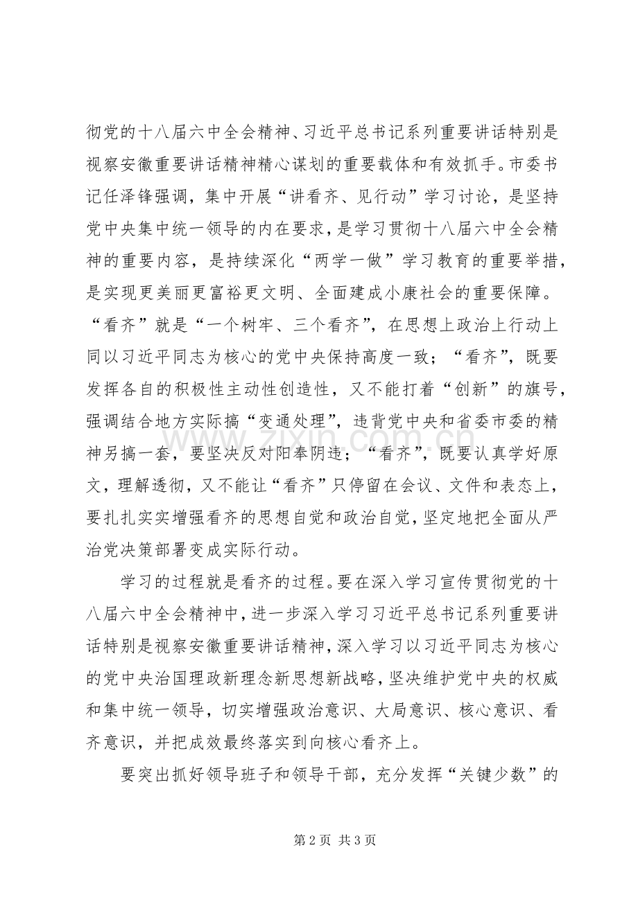 讲看齐见行动专题研讨会发言：以强烈的使命担当“讲看齐、见行动”.docx_第2页