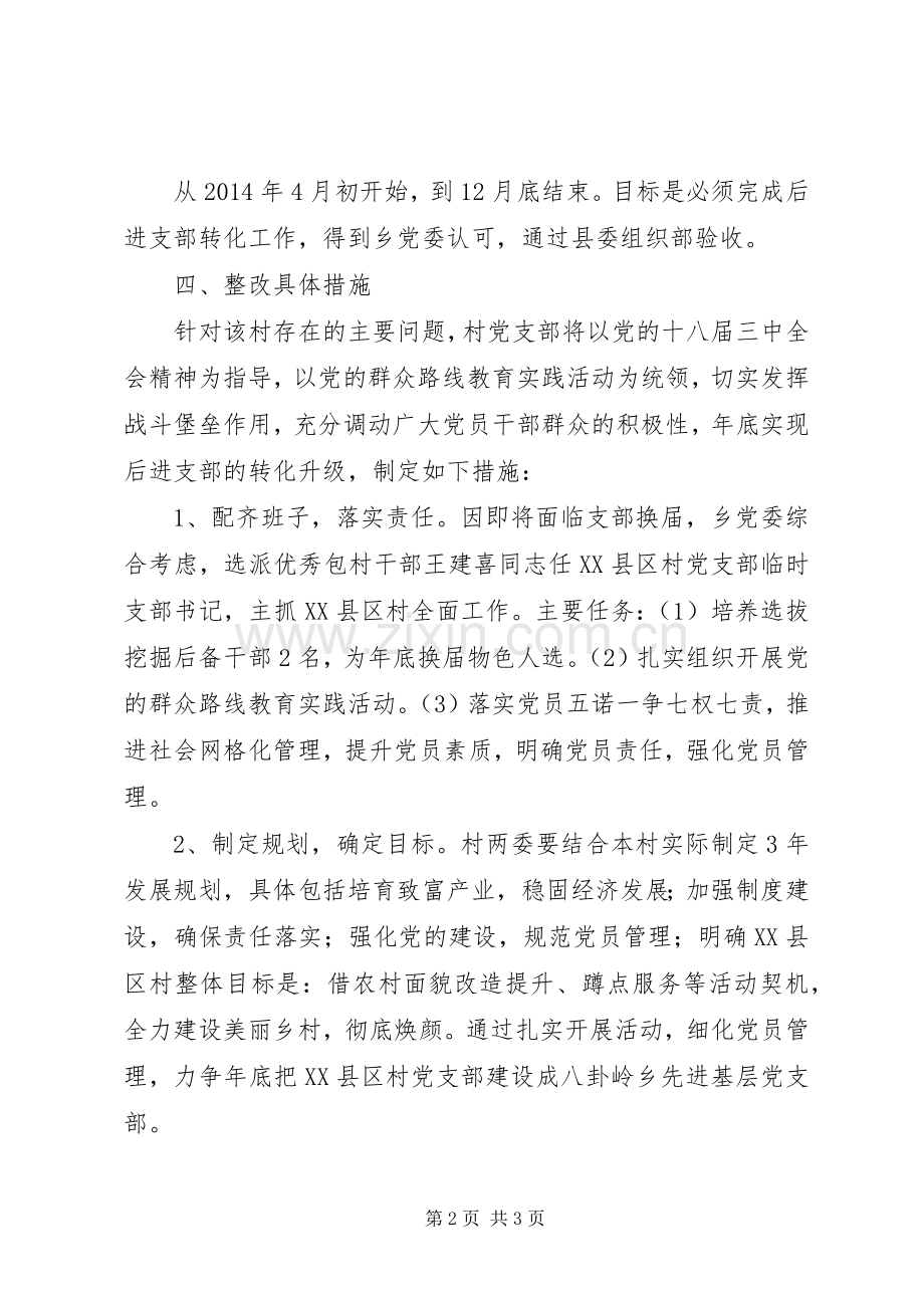 后进党组织整改实施方案 .docx_第2页