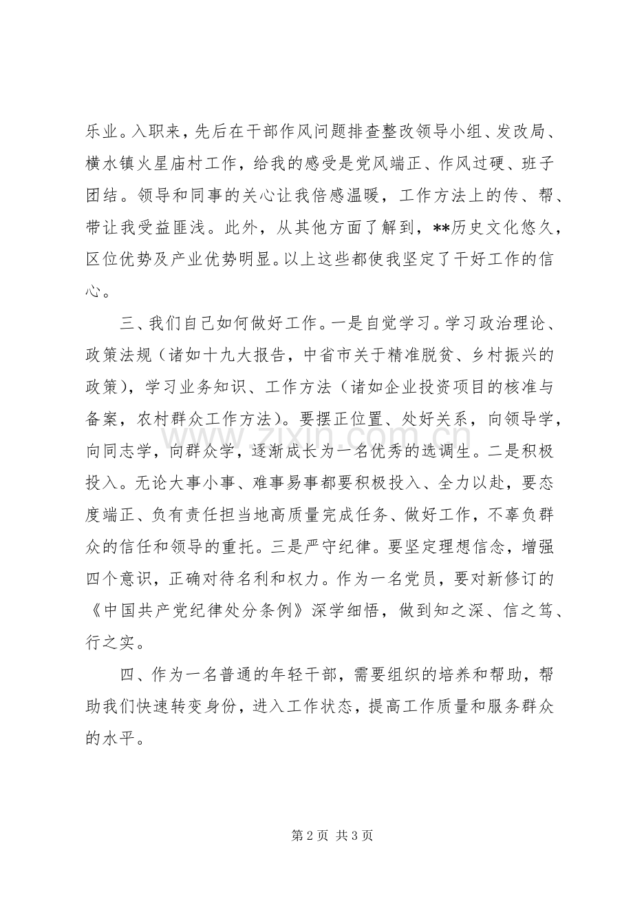 20XX年全县年轻干部工作座谈会发言材料.docx_第2页