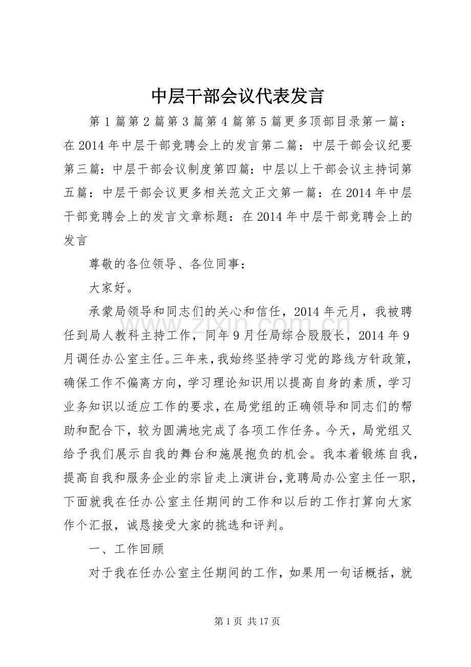 中层干部会议代表发言稿.docx_第1页