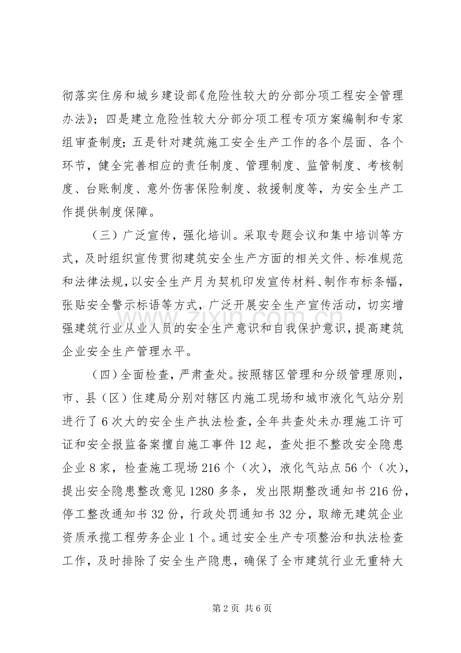 全市住房和城乡建设行业安全生产工作汇报发言稿.docx_第2页