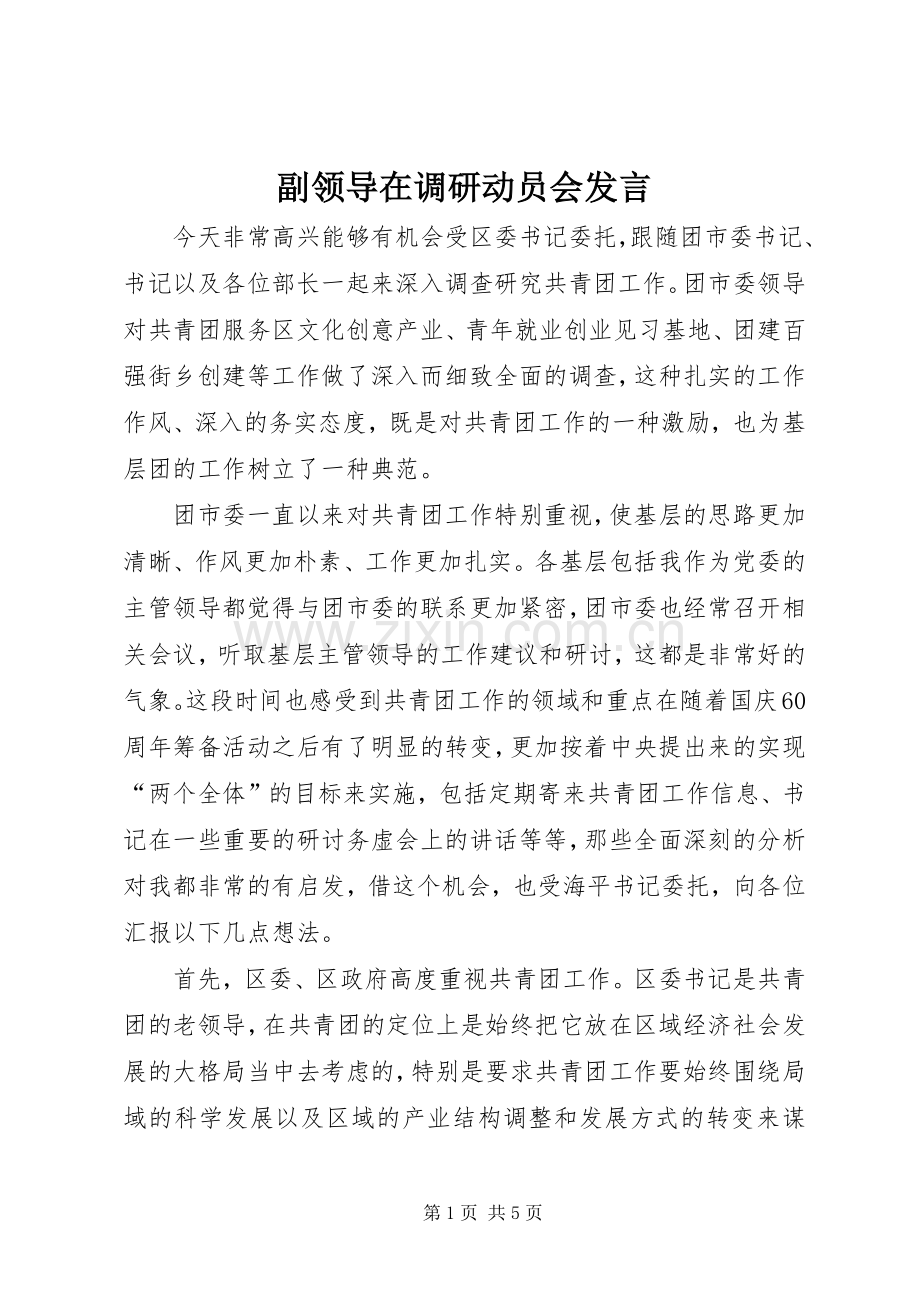 副领导在调研动员会发言稿.docx_第1页