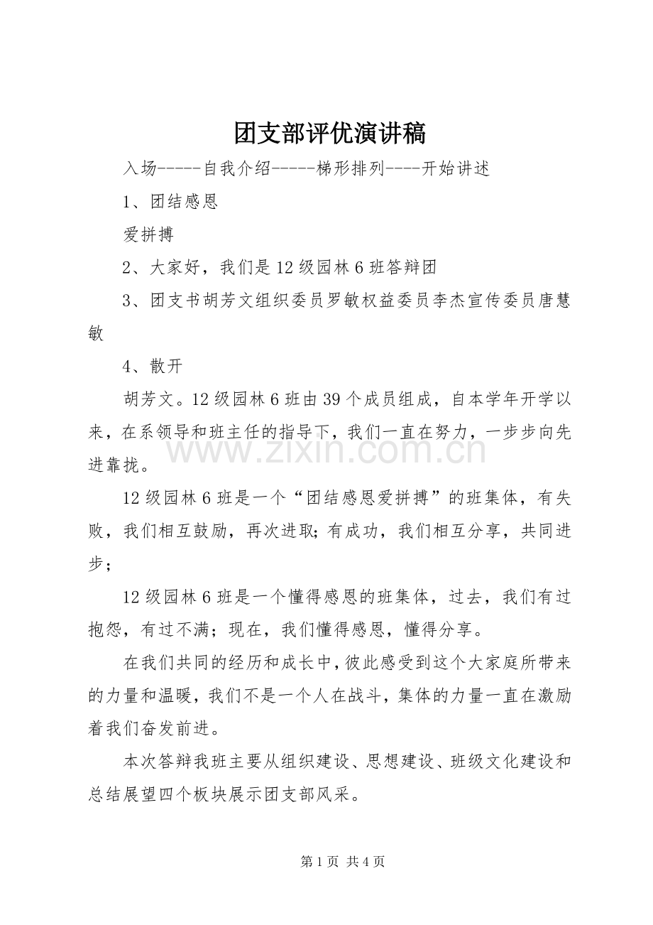 团支部评优演讲稿范文.docx_第1页