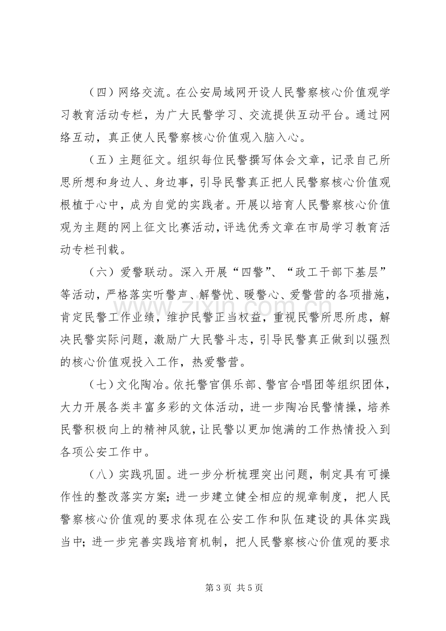 全市公安机关人民警察核心价值观学习教育活动实施方案 .docx_第3页