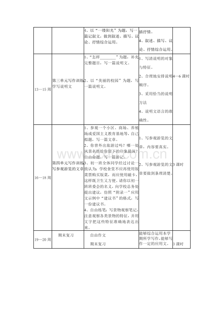 八年级上作文教学计划.doc_第3页