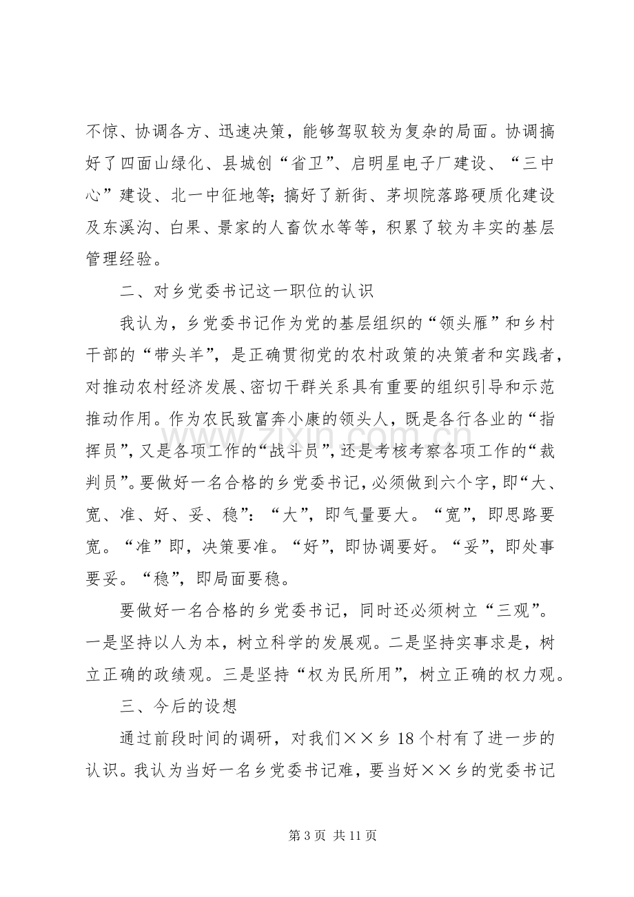 竞选某乡党委书记演讲稿范文.docx_第3页