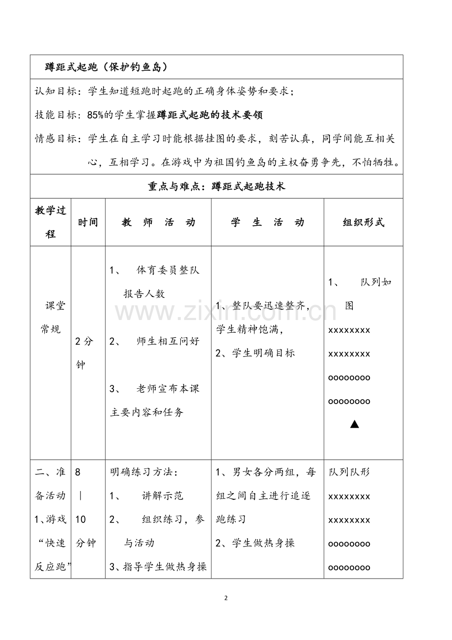 蹲踞式起跑及起跑后的加速跑.doc_第2页