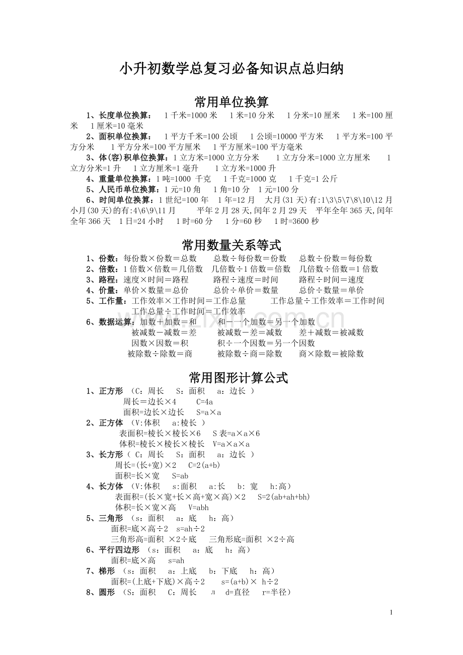 小学数学总复习知识.doc_第1页