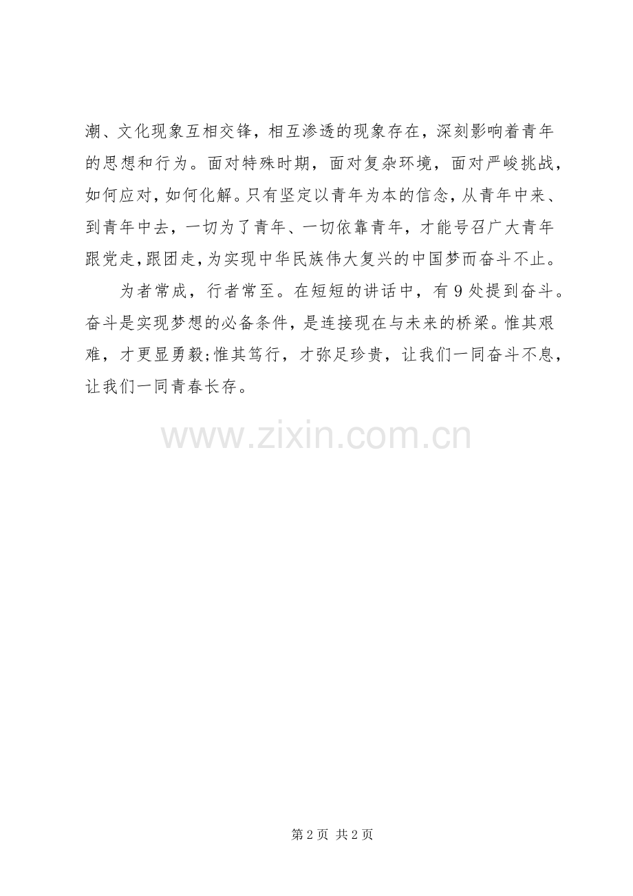 核心价值观的演讲稿：奋斗中的青春.docx_第2页