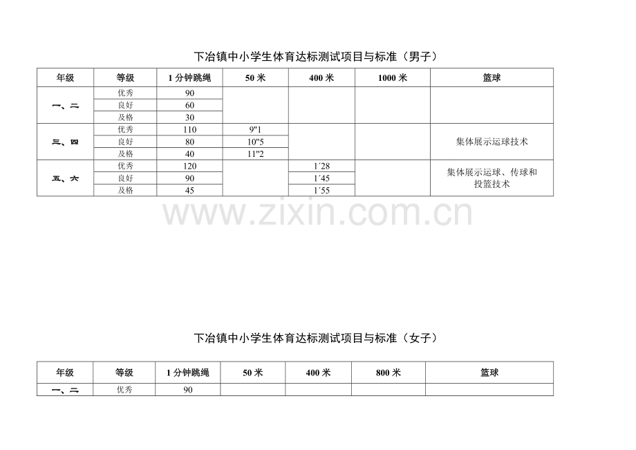 中小学体育达标测试.doc_第1页