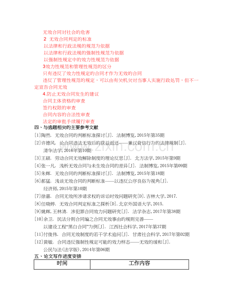 浅析无效合同的判断区别开题报告.doc_第2页