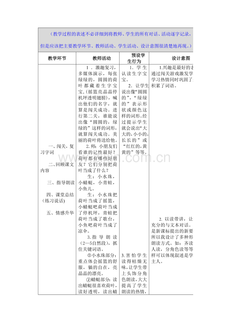 《荷叶圆圆》教学设计与反思杨惠丽.doc_第2页