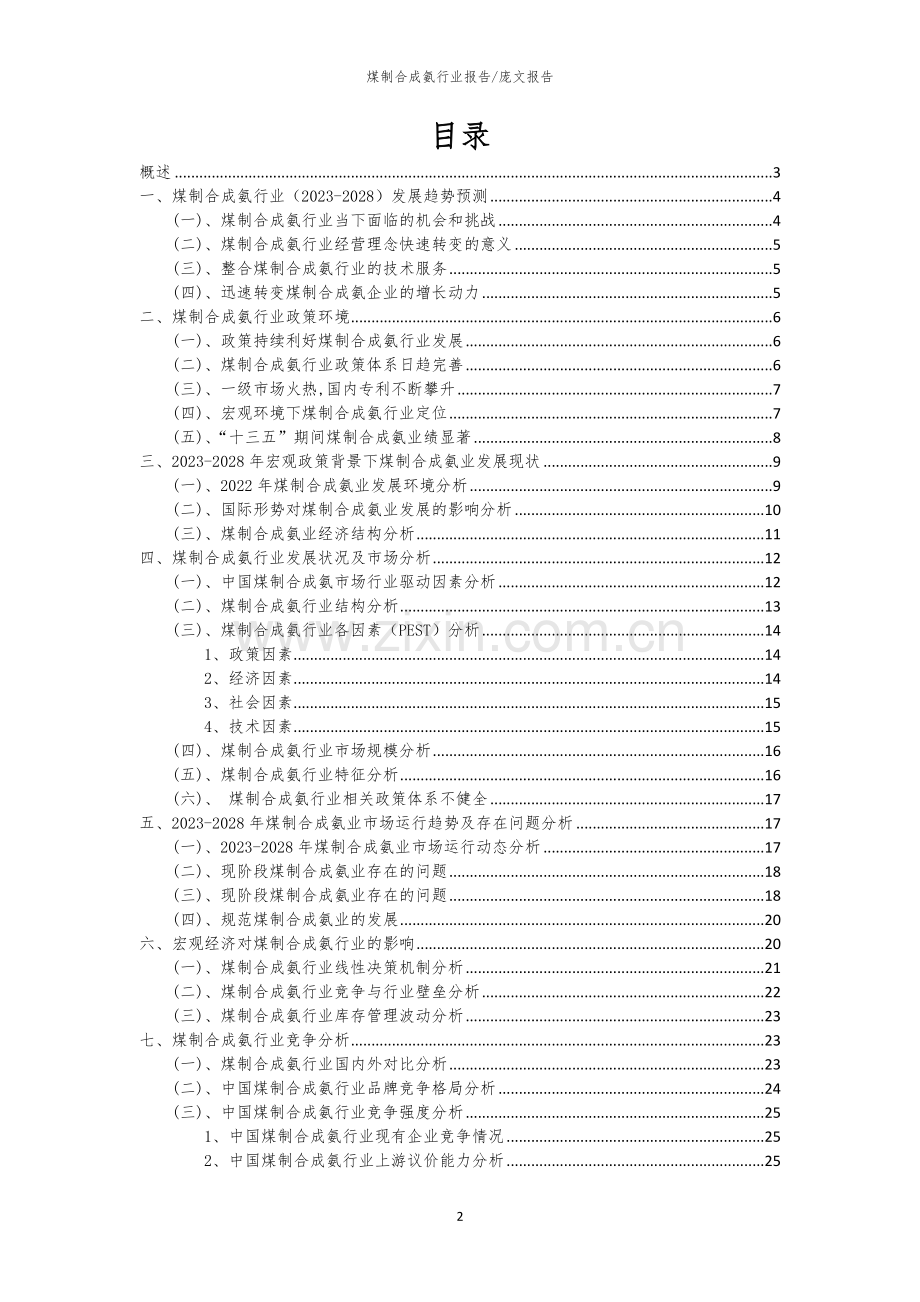 2023年煤制合成氨行业市场突围建议及需求分析报告.docx_第2页