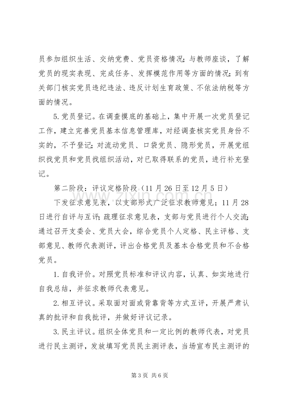 学校开展民主评议党员处置不合格党员工作方案 .docx_第3页