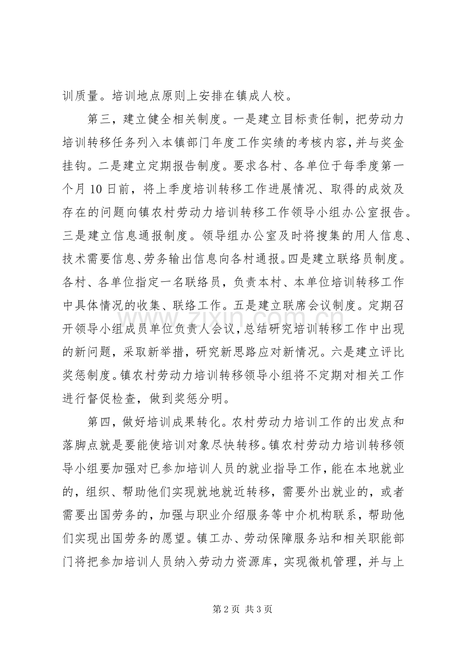 全县农村劳动力培训转移工作会议表态发言稿 (2).docx_第2页