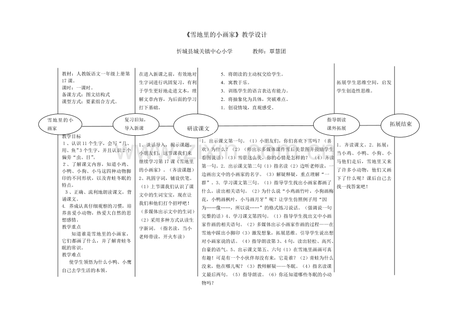 雪地里的小画家EEPO教案.doc_第1页