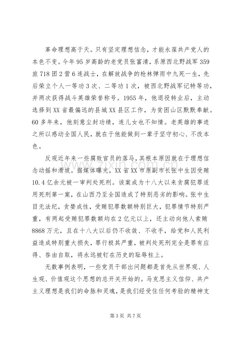 主题教育“理想信念”专题研讨发言稿：努力做新时代优秀共产党员.docx_第3页