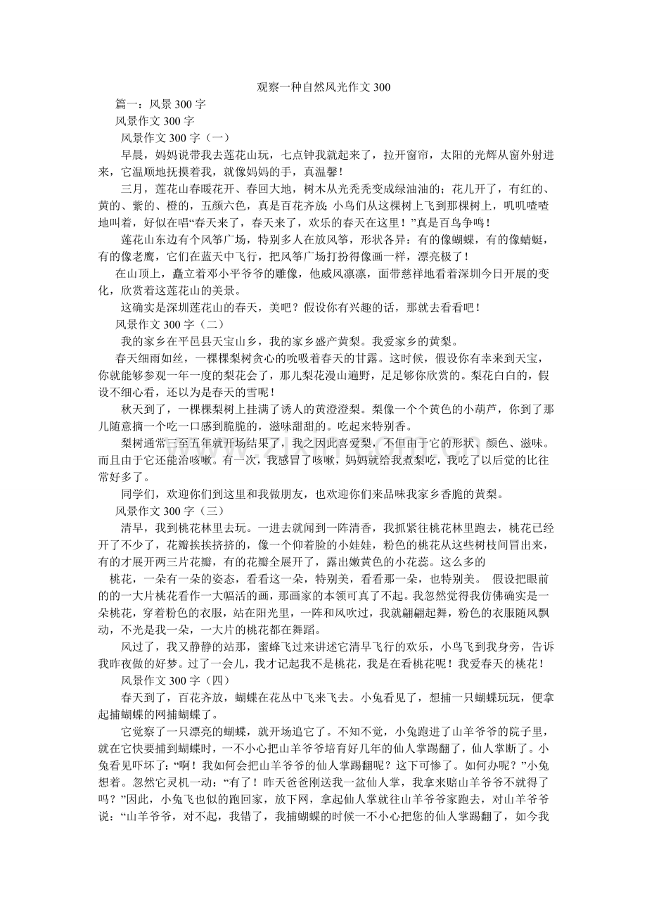 观察一种自然风光作文300.doc_第1页