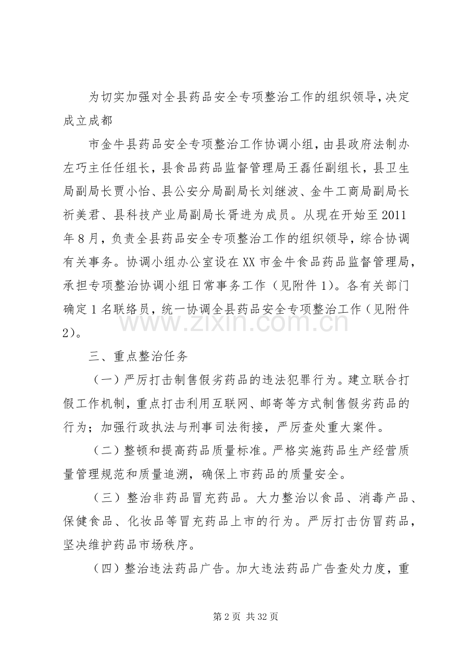 药品安全专项整治工作方案 .docx_第2页