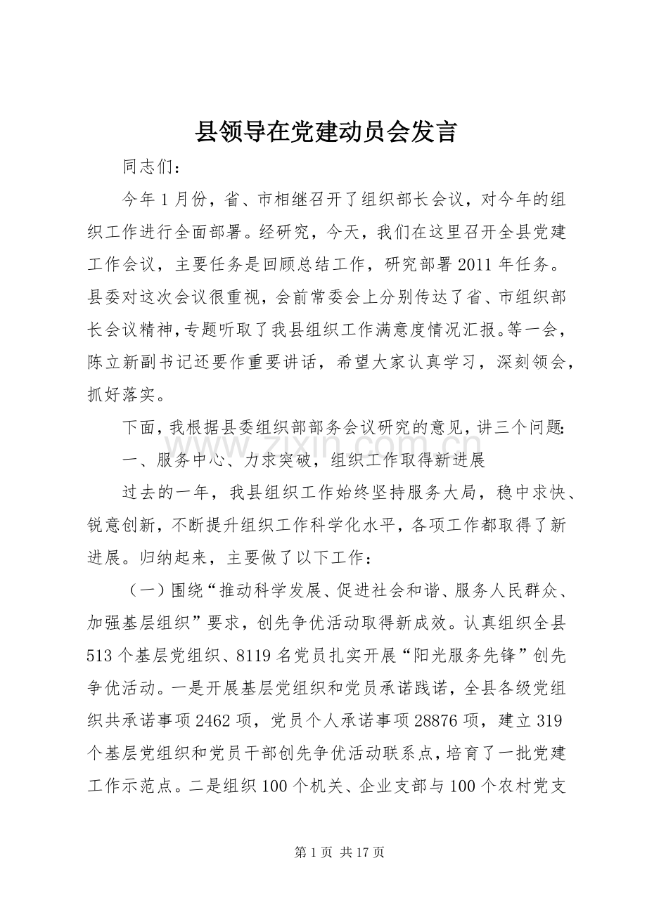 县领导在党建动员会发言稿.docx_第1页