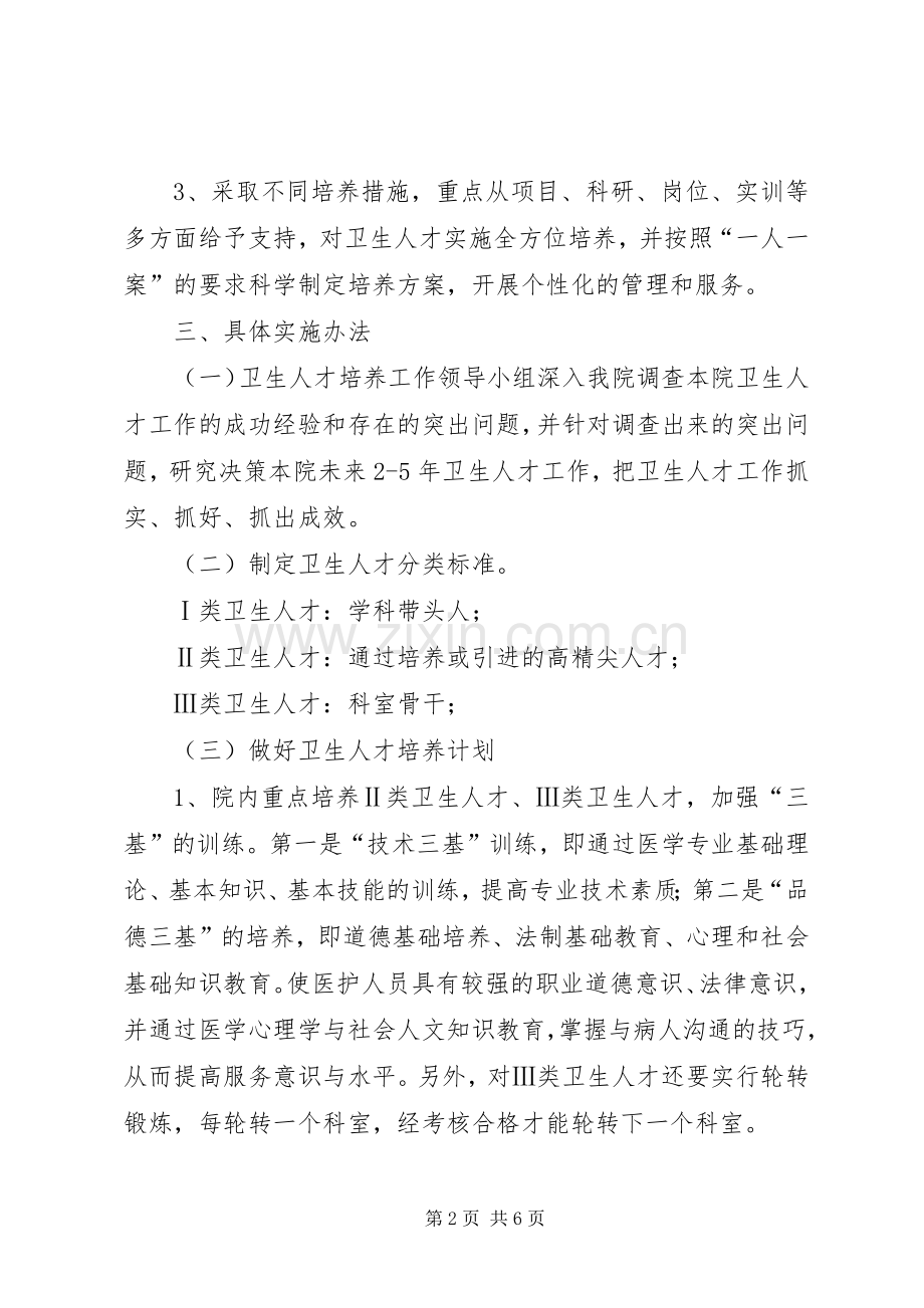 医院人才培养工作方案 .docx_第2页