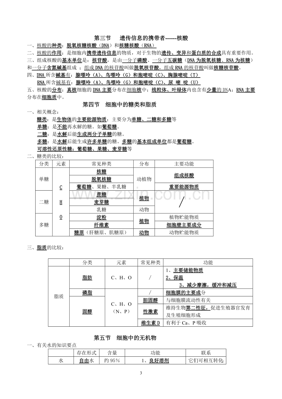 高中生物必修一必修二必修三知识点总结.doc_第3页