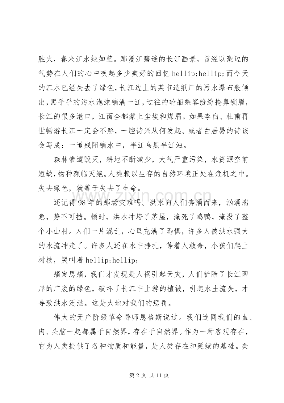 绿色环保优秀演讲稿.docx_第2页