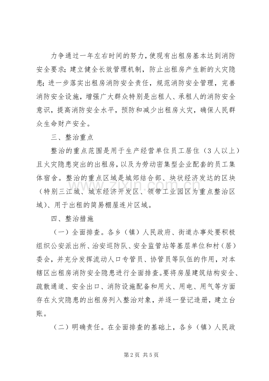 出租房屋消防安全综合整治工作实施方案 .docx_第2页