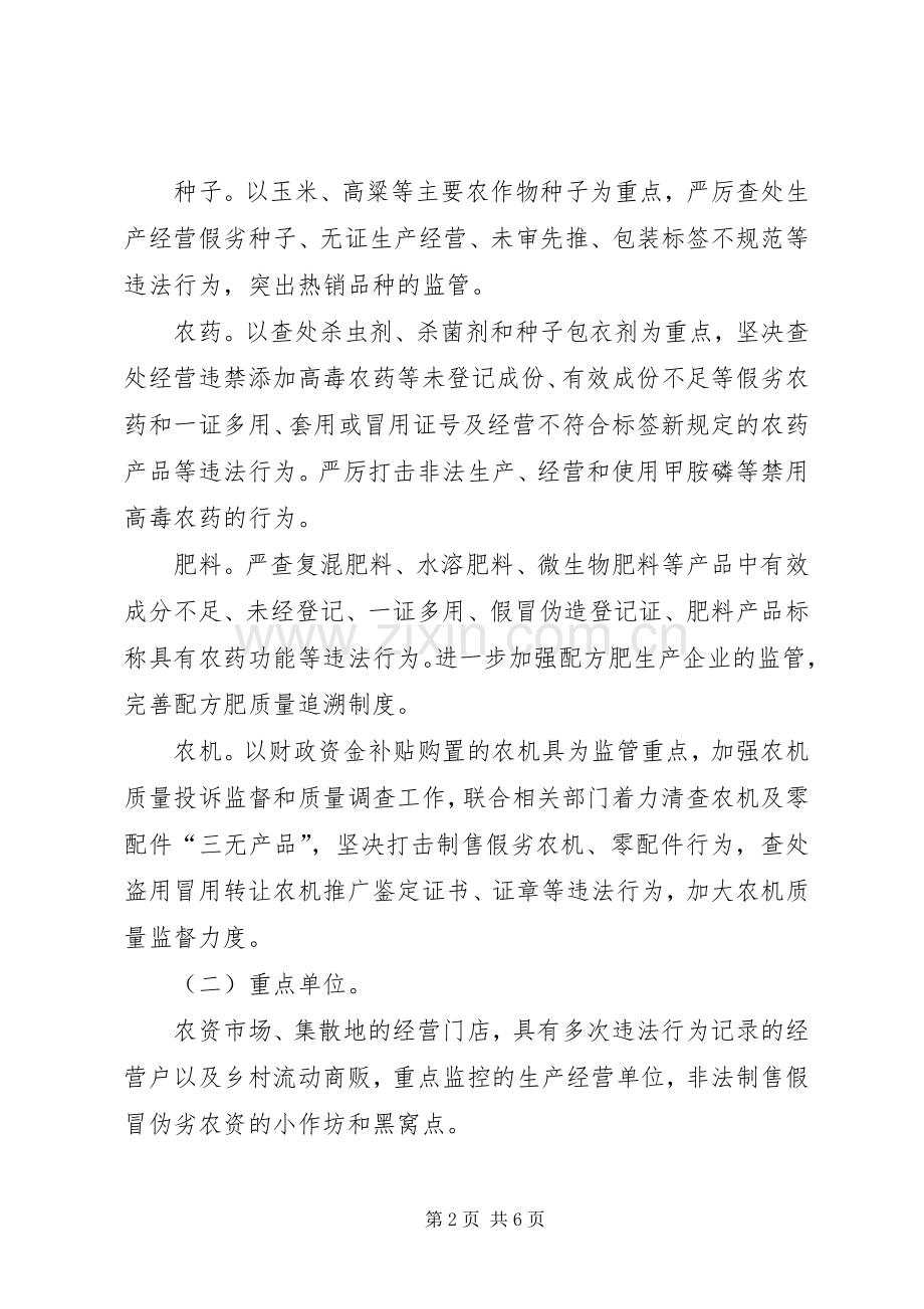 农资打假专项治理行动实施方案 .docx_第2页