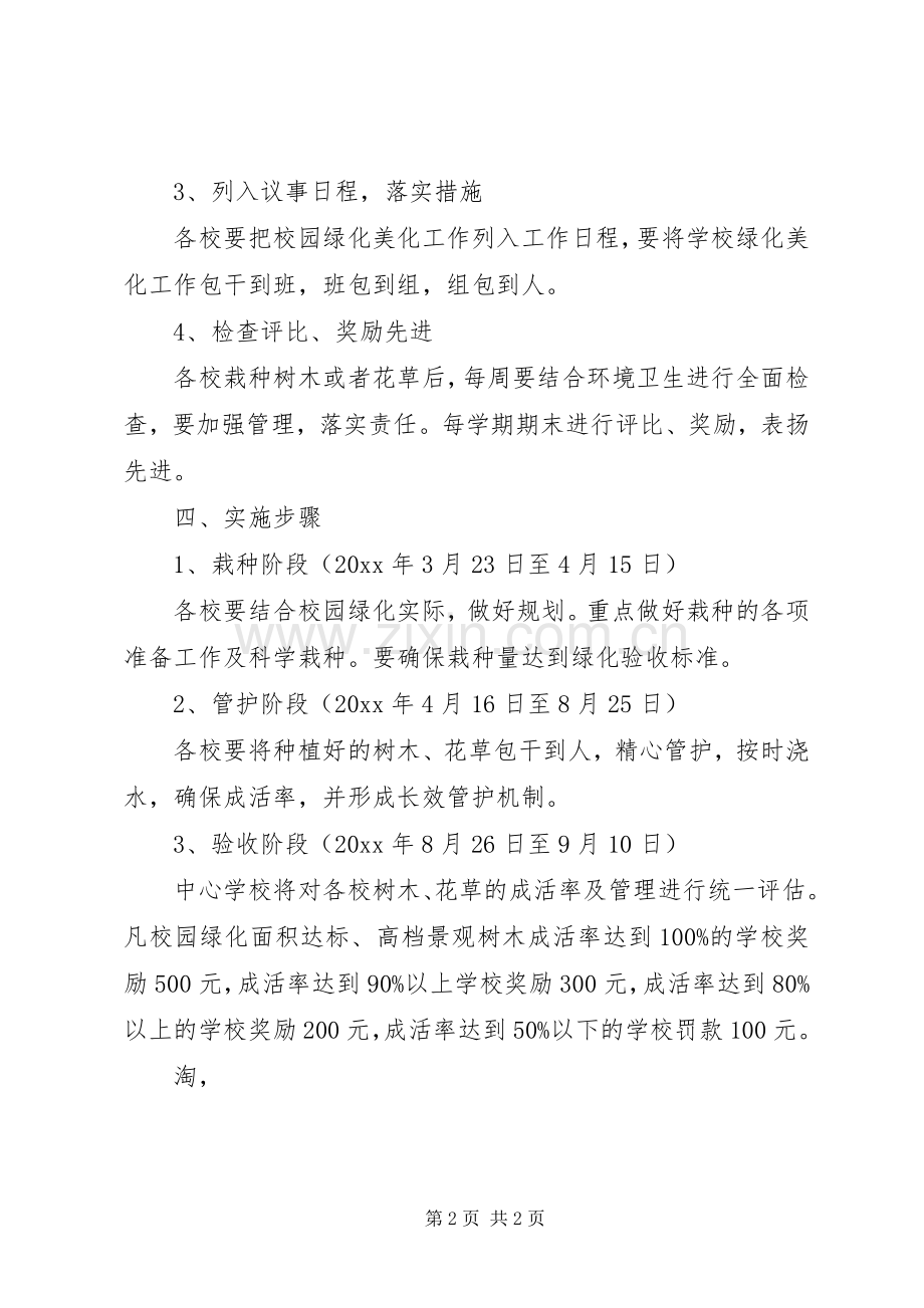 校园绿化美化工作方案 .docx_第2页