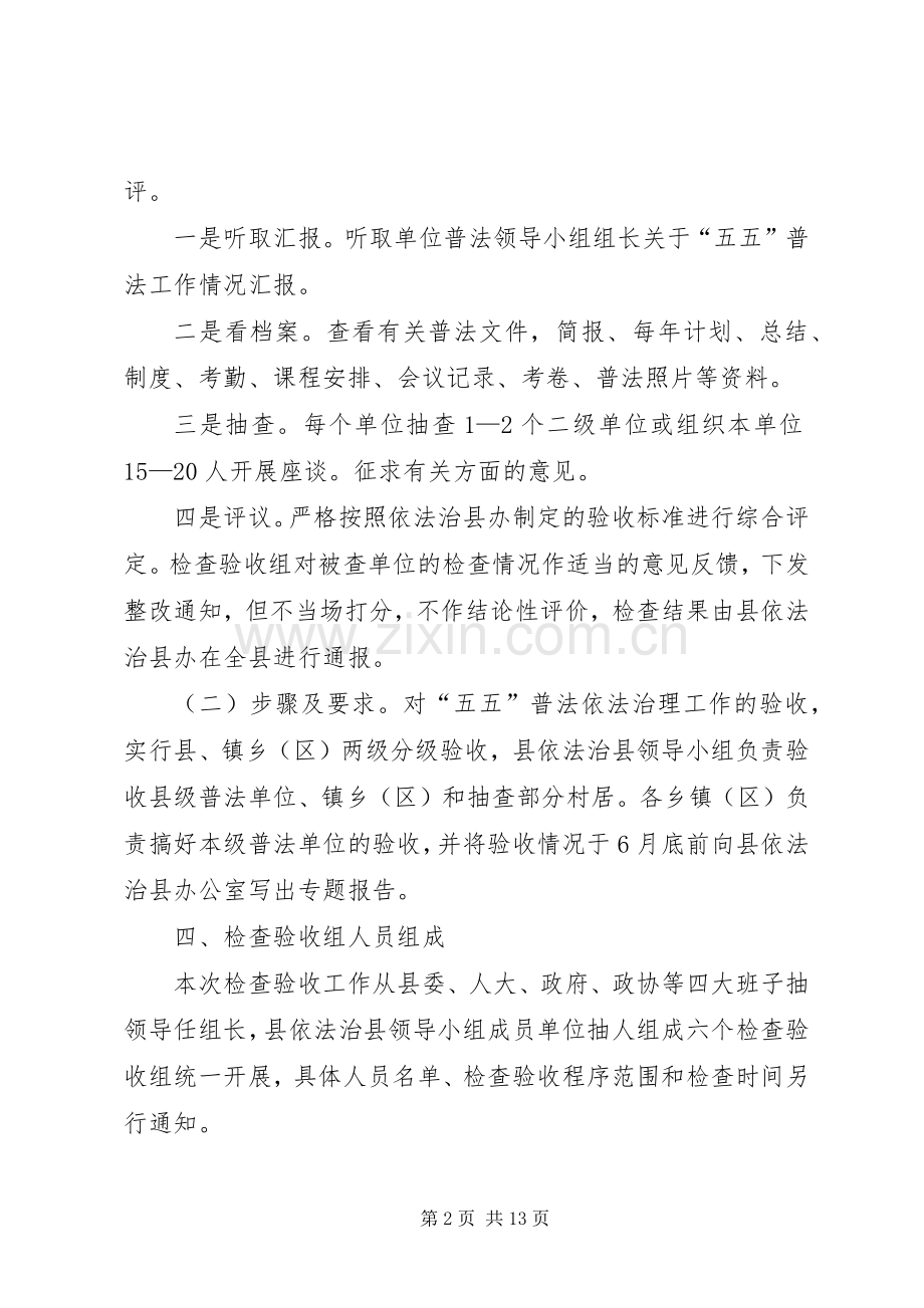 五五普法依法治理工作检查验收实施方案 .docx_第2页