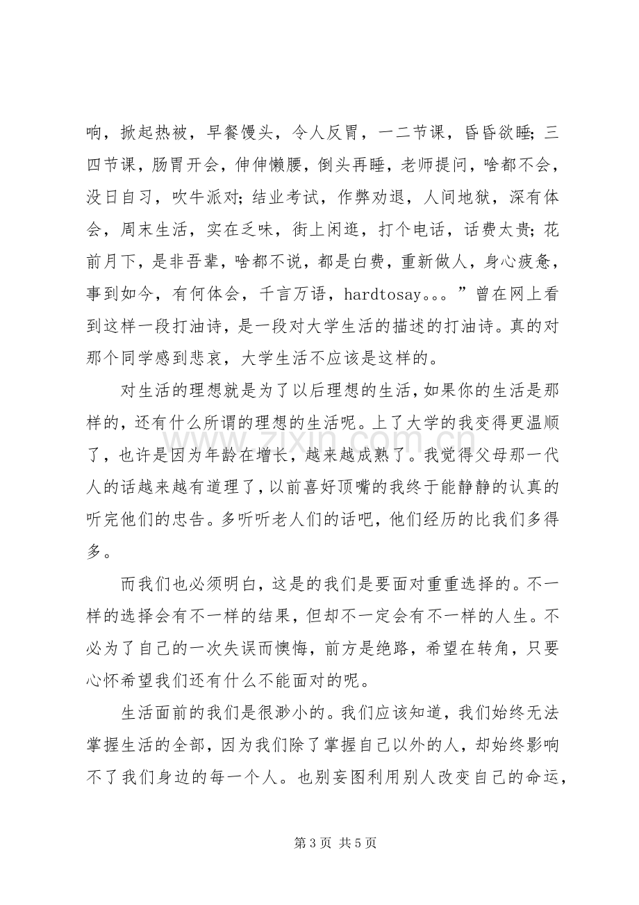 青春拾影大学感悟演讲稿[优秀范文5篇] (2).docx_第3页