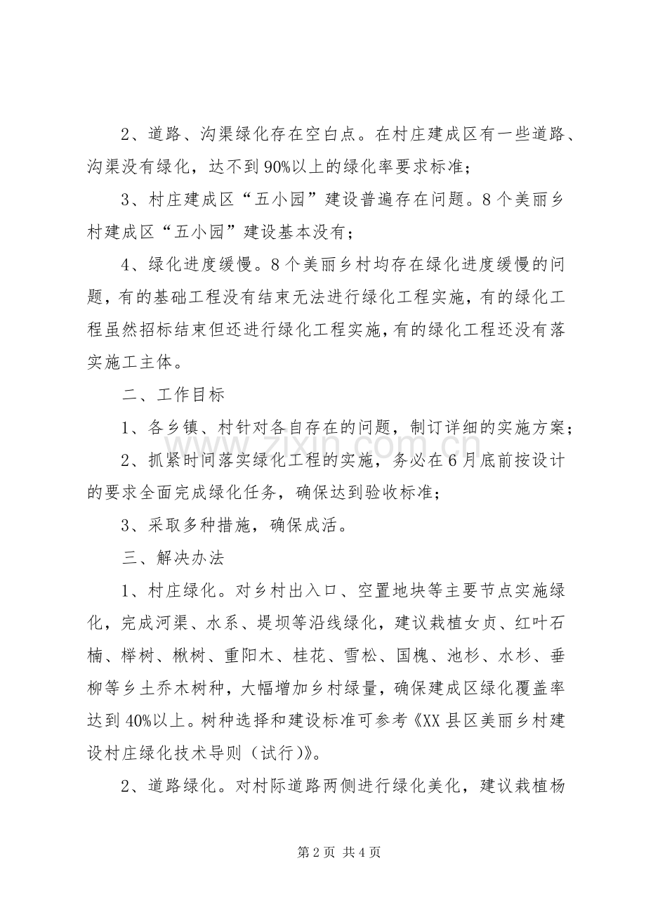 XX年度美丽乡镇和美丽乡村中心村绿化工作实施方案 .docx_第2页