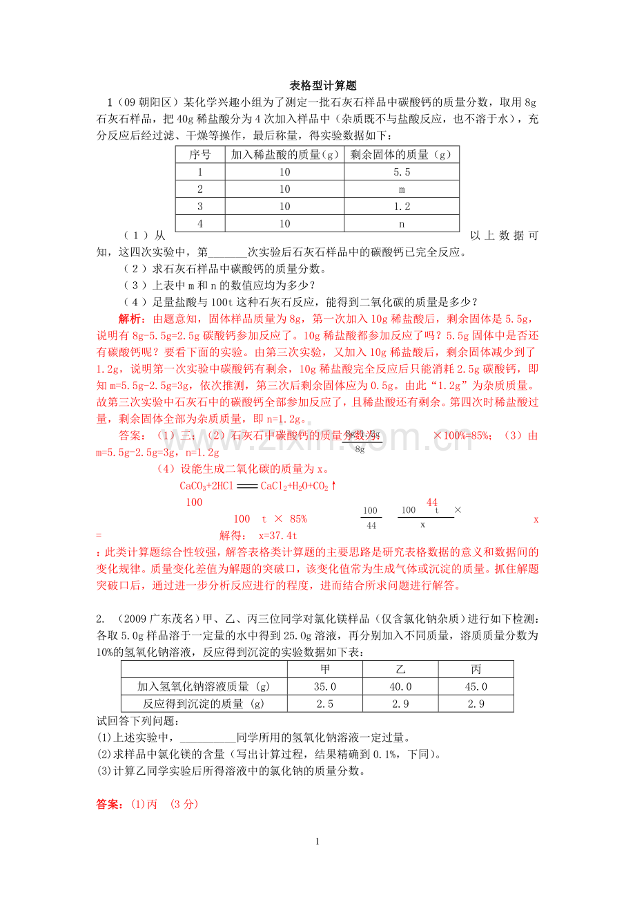 化学表格型计算题.doc_第1页