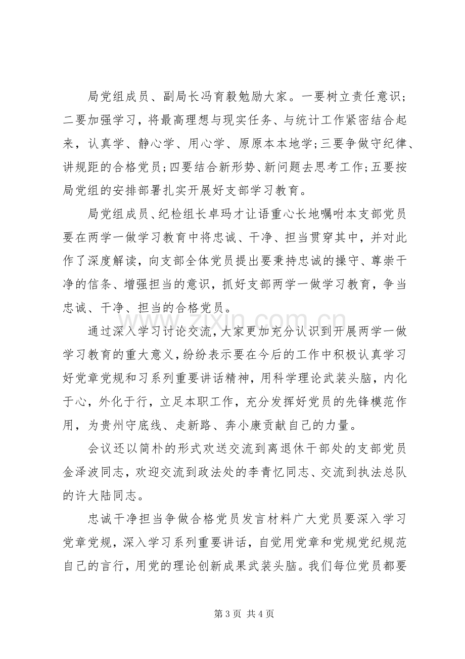 忠诚干净担当争做合格党员发言材料.docx_第3页