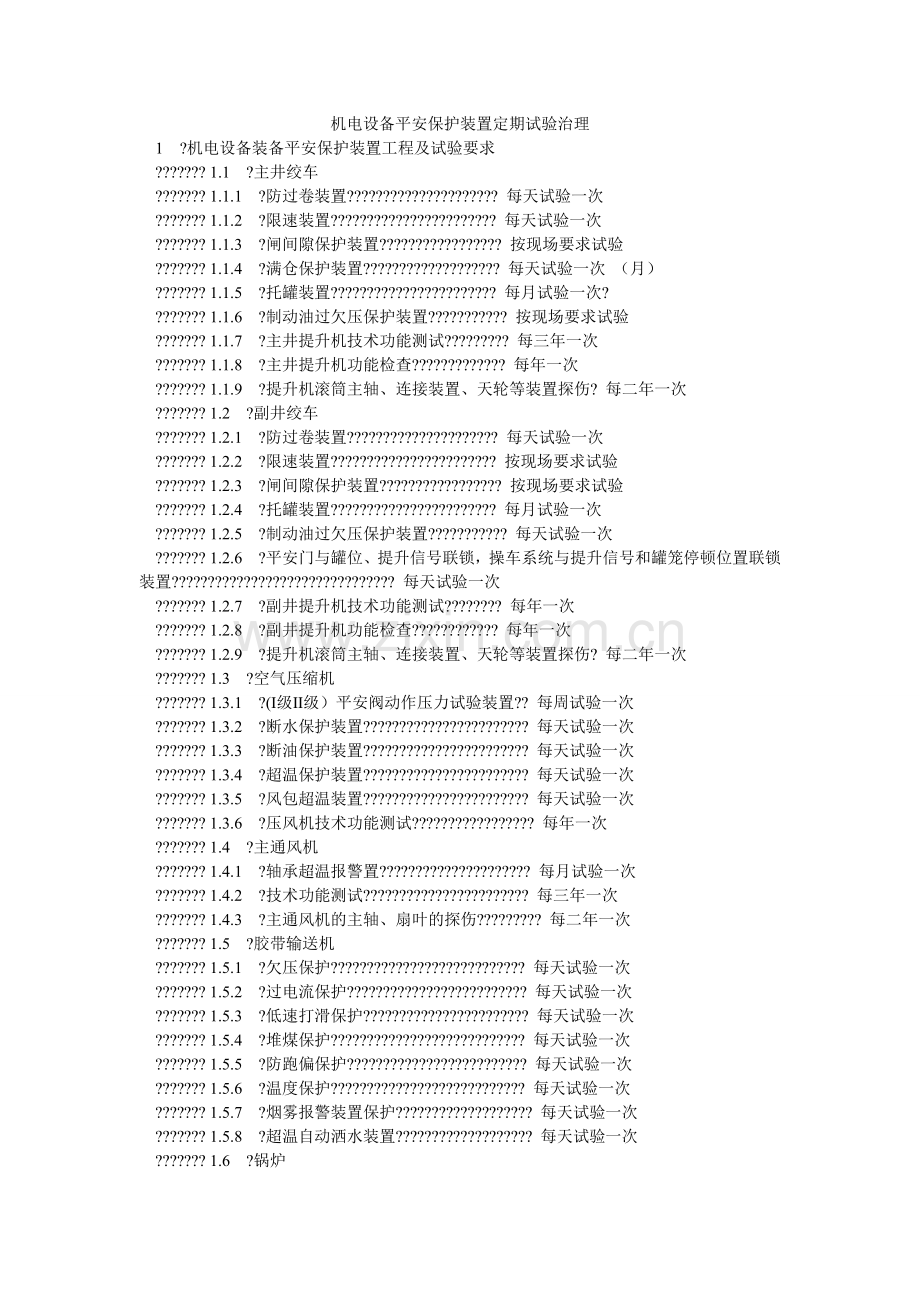 机电设备安全保护装置定期试验管理.doc_第1页