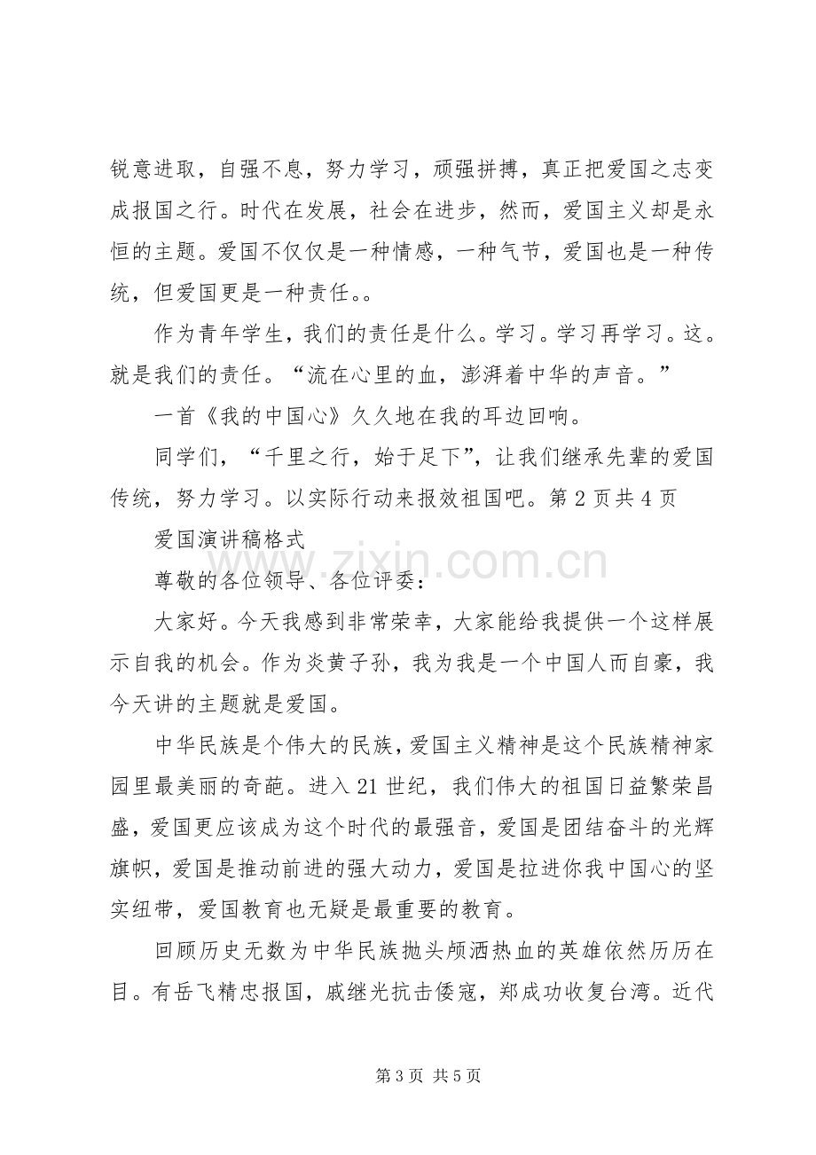 爱国演讲稿左右与爱国演讲稿格式 .docx_第3页