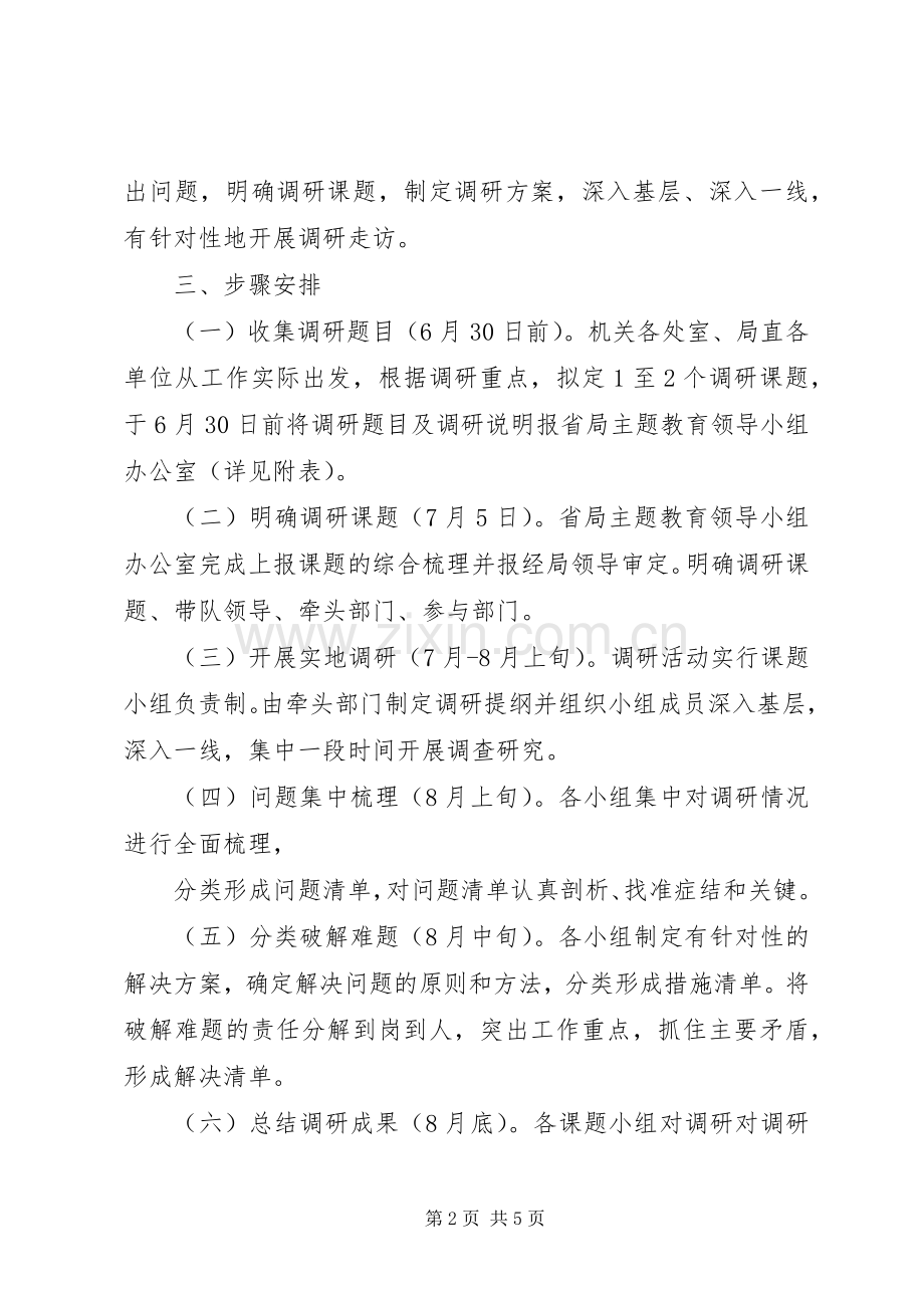 省药监局开展“大学习促大教育、大调研促大落实”调研活动实施方案 .docx_第2页