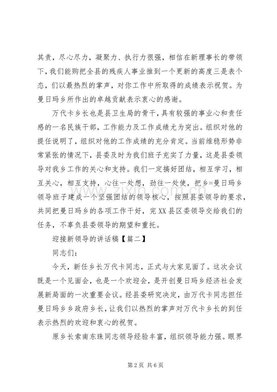 迎接新领导的讲话稿.docx_第2页