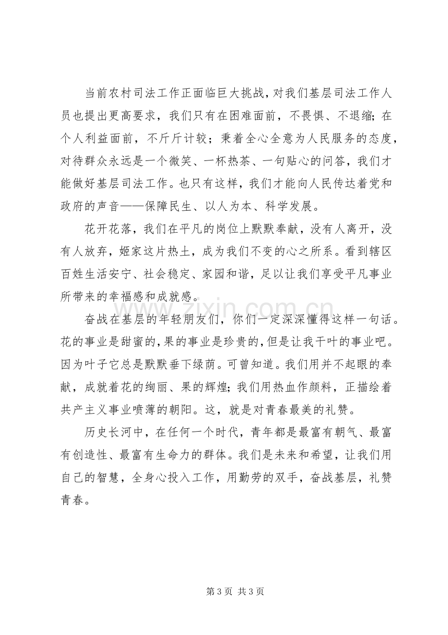 优秀司法助理员爱岗敬业演讲稿.docx_第3页