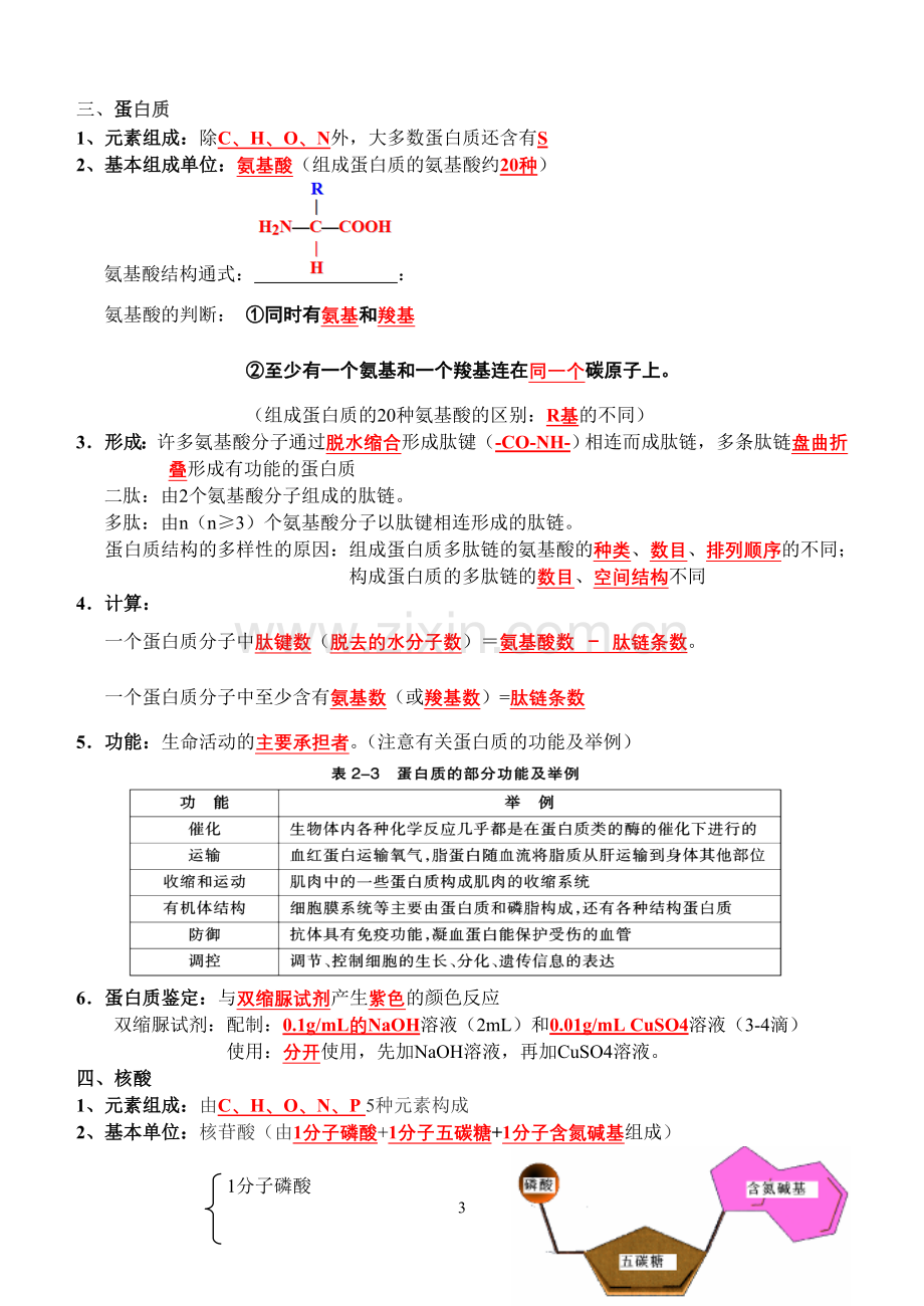 高中生物必修一复习提纲(必修).doc_第3页