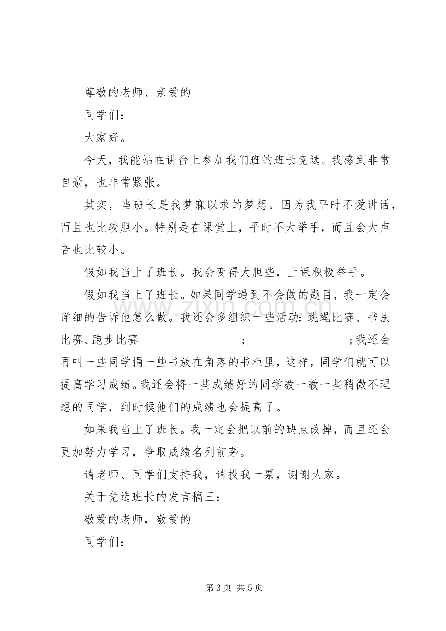 关于竞选班长的发言.docx_第3页